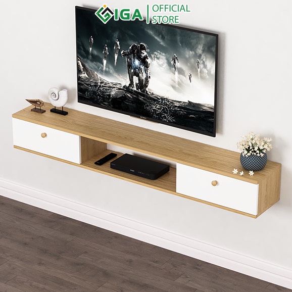Kệ Tivi Treo Tường hai Cánh Lật - kệ tivi gỗ treo tường -GP188