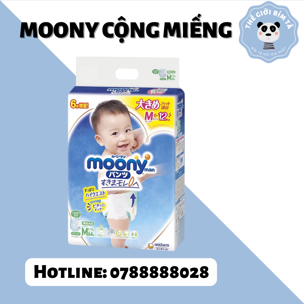Bỉm Tã Dán/Quần Moony Nội Địa Nhật Đủ Size NB96/S90/M68/L58/M64/L50/XL44