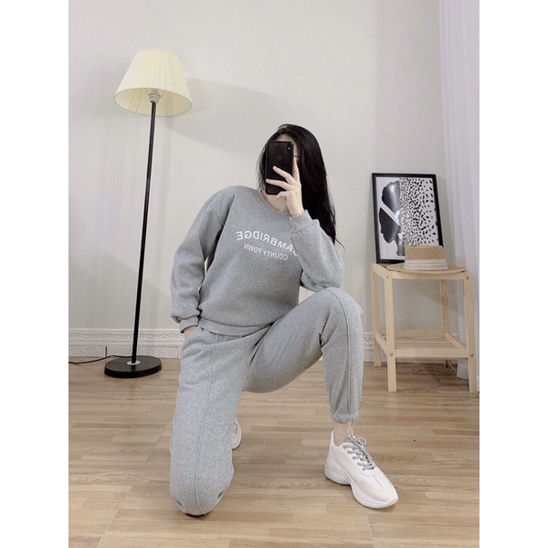 Bộ Nỉ Bông Nữ Hottrend 2021 - Vải nỉ cao cấp không xù - 3 màu thời trang