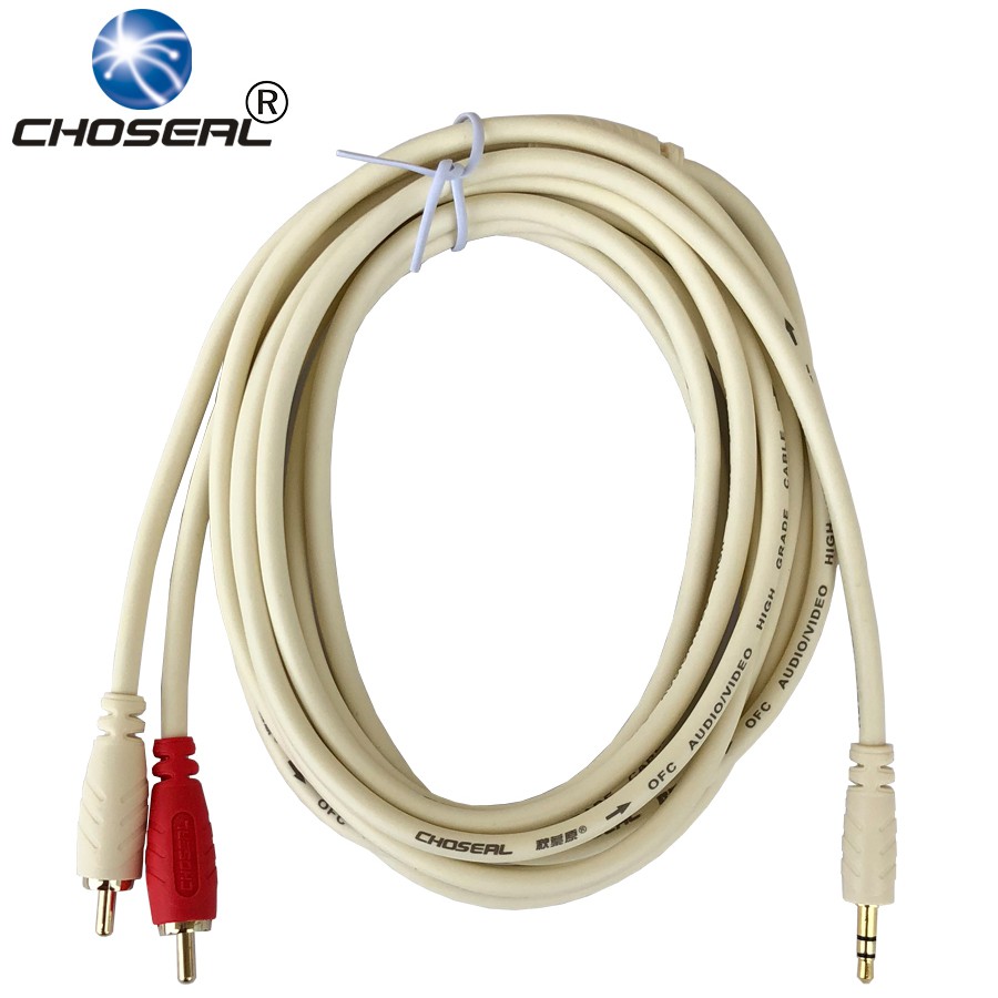 Dây loa 1 đầu 3.5 ra 2 AV CHOSEAL dài 3m