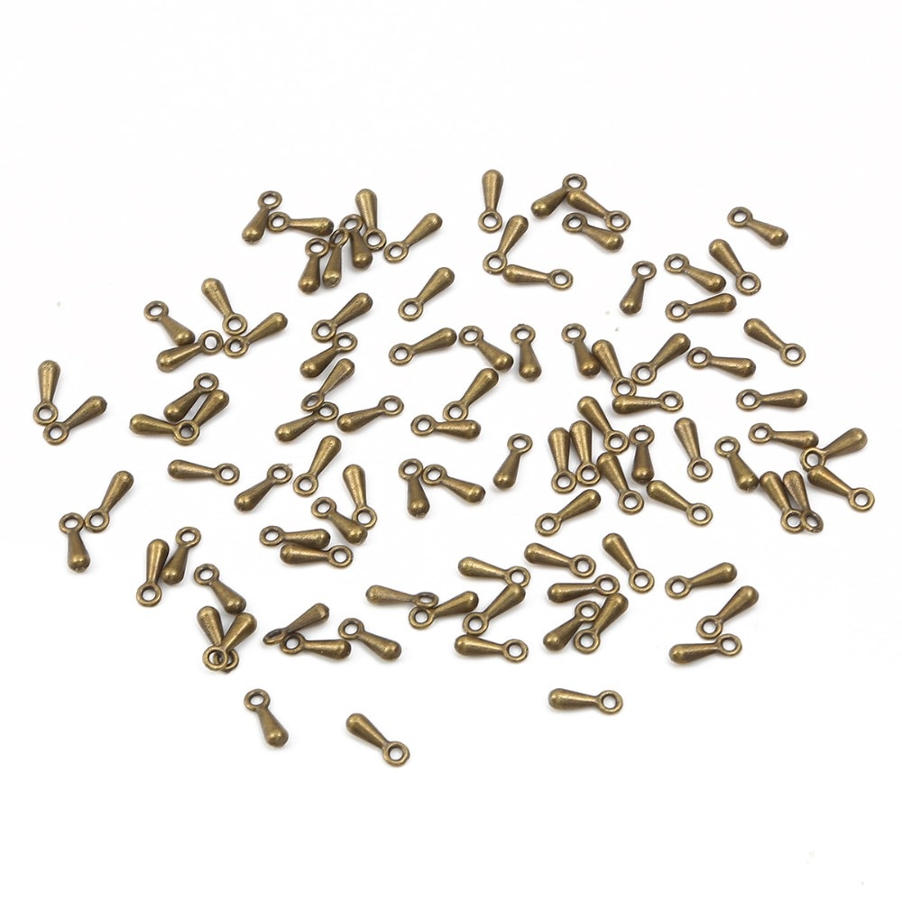 Set 100 đầu nối cuối hình giọt nước cỡ 2x7mm dùng để làm vòng tay/vòng cổ