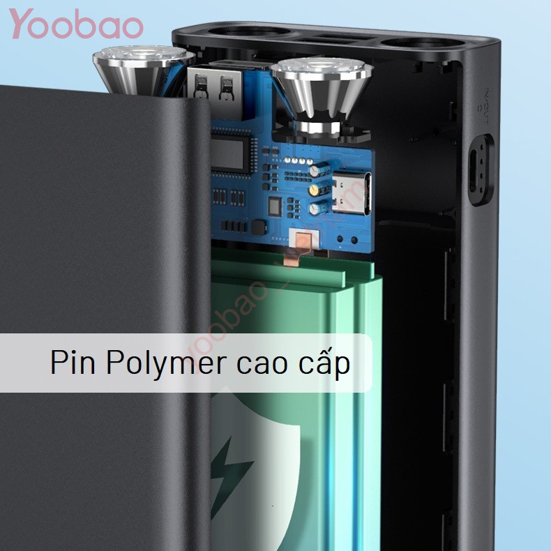 Pin sạc dự phòng Yoobao L20Q 20000mAh tích hợp 2 đèn LED siêu sáng - Hỗ trợ sạc nhanh