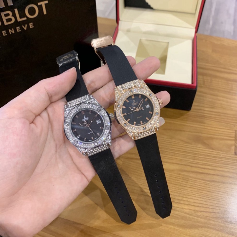 Đồng hồ nữ Hublot mặt tròn đính viền đá dây cao su thơm vani cao cấp DHN601 - Shop6906 | BigBuy360 - bigbuy360.vn