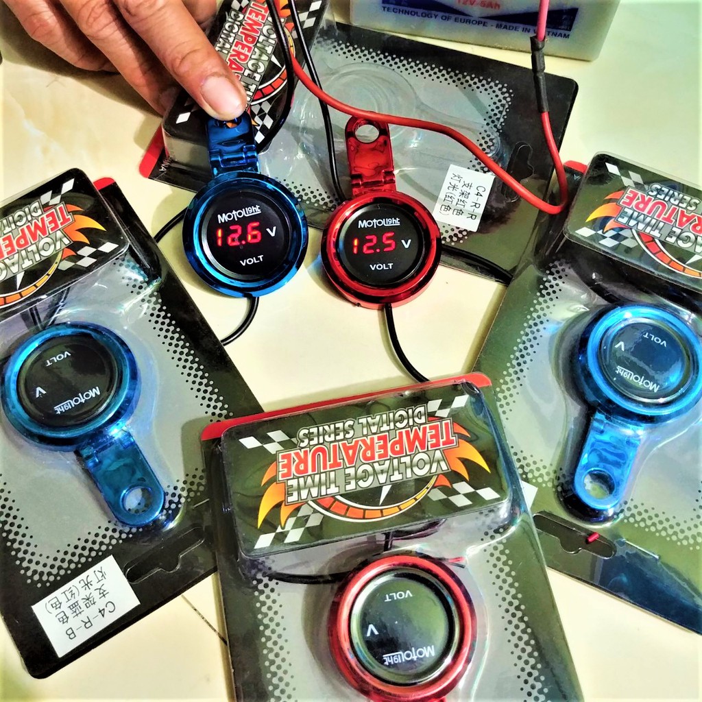 ĐỒNG HỒ BÁO VOLL XE MÁY MẪU MỚI GẮN CHÂN KÍNH SIÊU HÓT