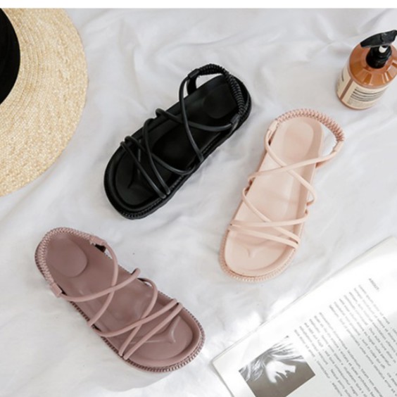 Sandal La Mã 4cm - Dép quai hậu dây đan mùa hè