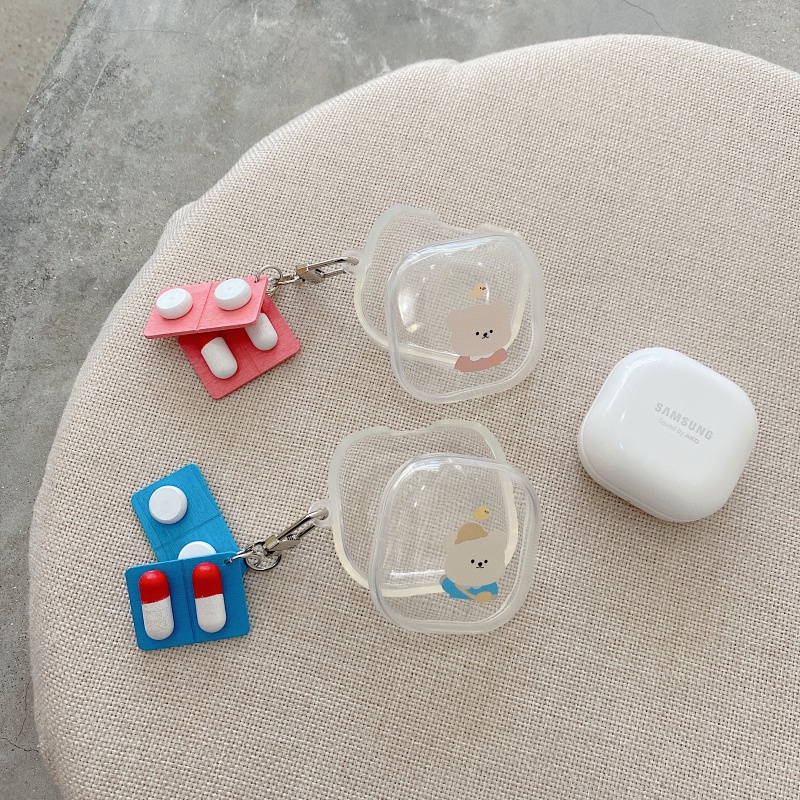 Bao Da Điện Thoại Chống Sốc Hình Gấu cherry Cho samsung galaxy buds pro & buds 2 Ốp