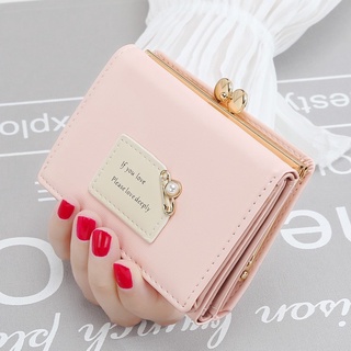 Ví Cầm Tay Nữ - Ví Nữ Mini Đẹp Đựng Tiền IF YOU LOVE Gấp 3 Nhỏ Gọn Xinh Xắn. Bóp Da PU Mềm Mại Nhiều Ngăn Nữ Tính GC1955