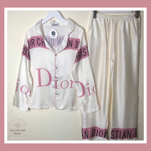 Bộ mặc nhà nữ Pijama lụa Latin cao cấp quần dài Poppy-Dor Mickey. | BigBuy360 - bigbuy360.vn