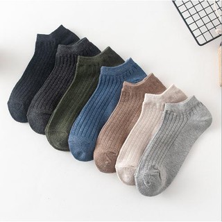 Tất nam cổ ngắn len tăm ôm lòng bàn chân chống trượt & kháng khuẩn (nhiều màu) `