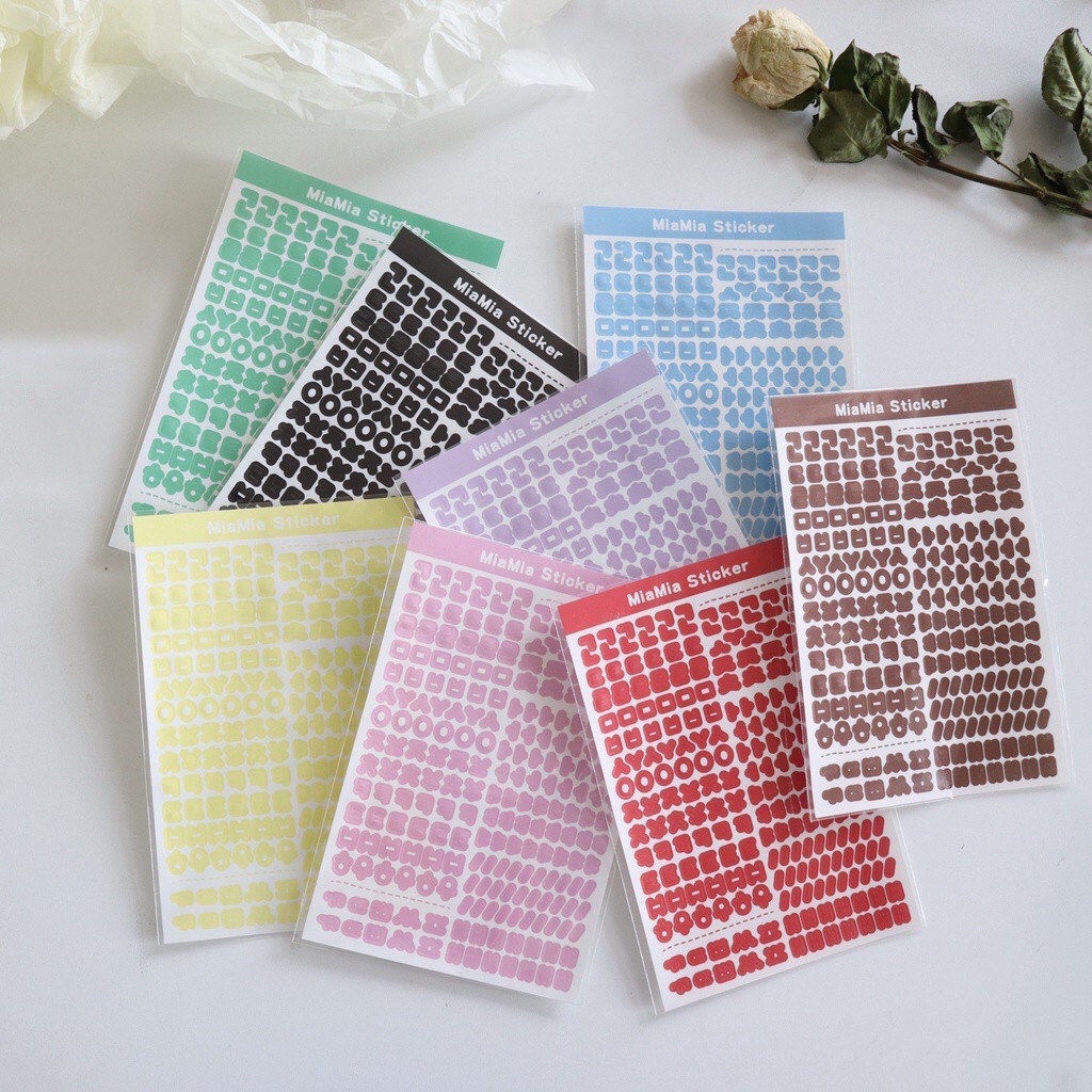 Alphabet stickers tiếng Hàn trang trí toploader/ polcols
