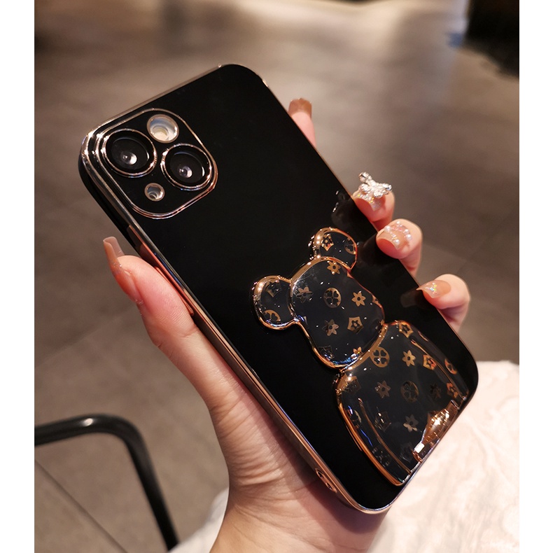 Ốp Điện Thoại Có Giá Đỡ Hình Gấu 3D Cho SAMSUNG A52 A72 S20 PLUS S20 U1TRA S21 U1TRA S22 U1TRA S21 FE S20 FE NOTE 20 ULTRA