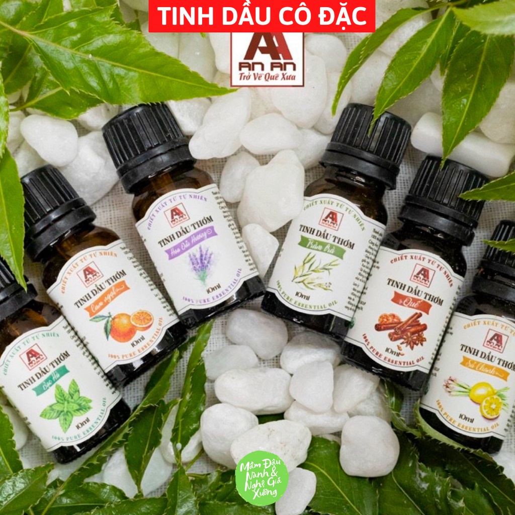 Tinh dầu thiên nhiên nguyên chất nhập khẩu Ấn Độ, Sả chanh, Bạc hà, Quế, Oải hương, Cam, Tràm trà An An (chọn mùi)