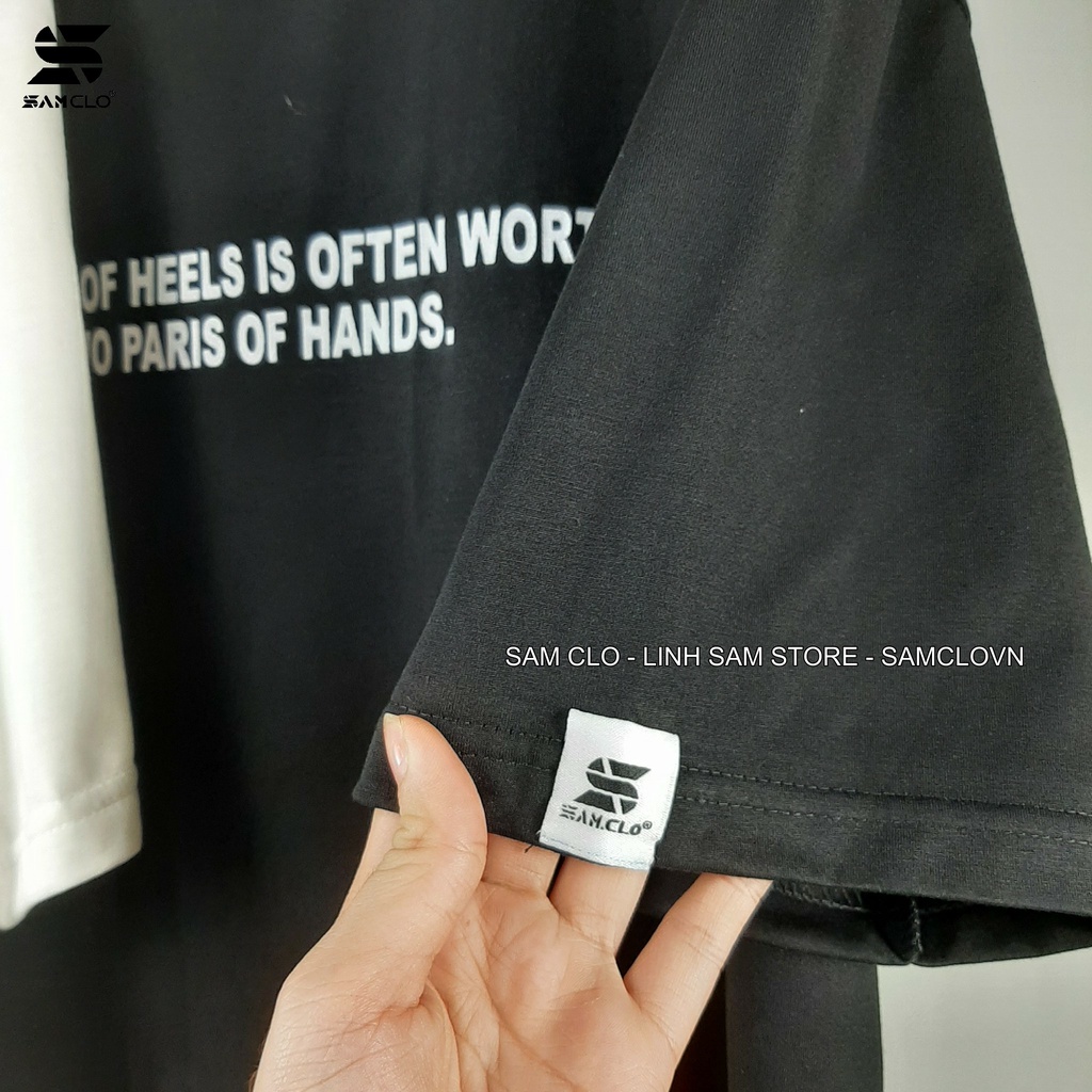 Áo thun nam nữ tay lỡ SAM CLO form rộng Unisex, mặc cặp, nhóm CHIẾC LÁ - 80% COTTON