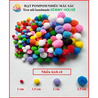 Hạt pom pom nhiều màu làm slime