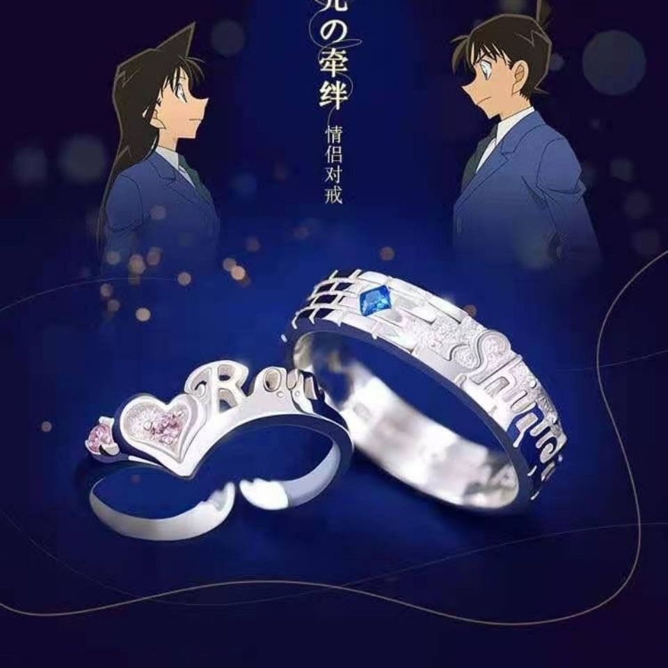 Nhẫn Hở Họa Tiết Thám Tử Conan Kudo Shinichi Maurilan Cho Cặp Đôi