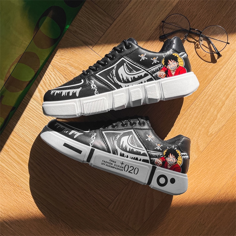 Giày thể thao cổ thấp in hình nhân vật anime One Piece năng động cá tính dành cho nam