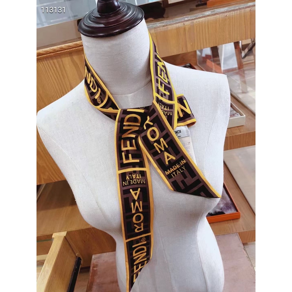 Khăn Quàng Cổ / Khăn Quàng Cổ / Túi Xách Bằng Lụa In Chữ FF Thời Trang 2022 Cho Nữ