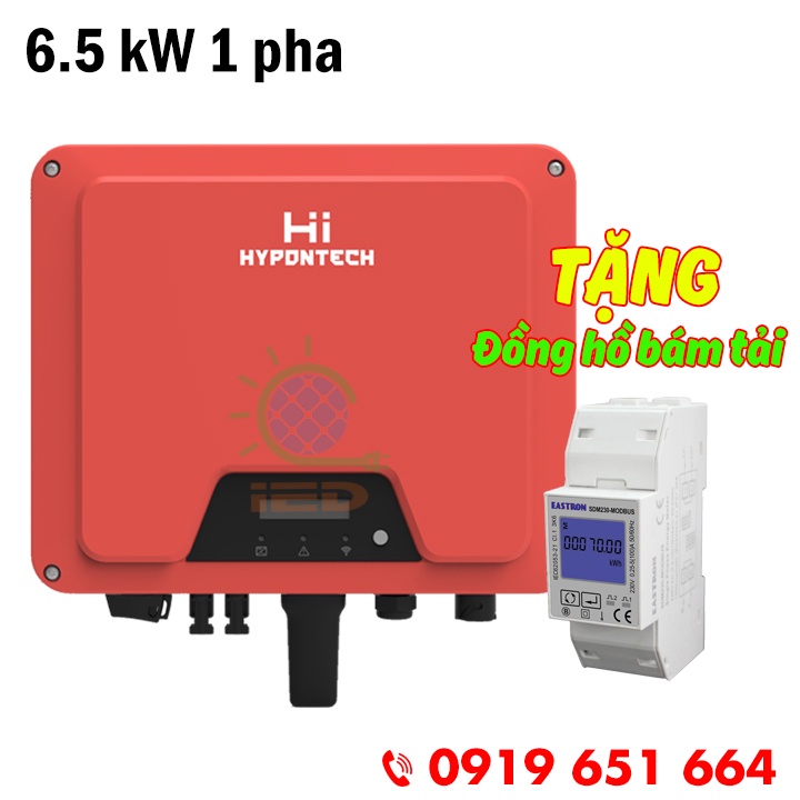 Biến tần hòa lưới bám tải inverter HYPONTECH 6,5kW 1 pha HPS-6500 (Ứng dụng theo dõi có Tiếng Việt) - biến tần on grid