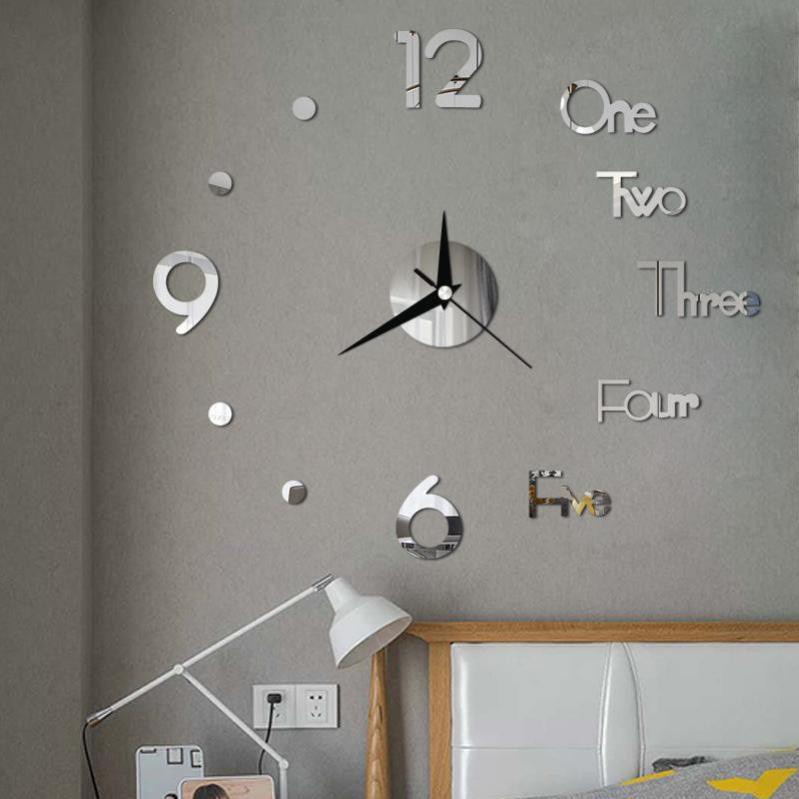 Đồng hồ trang trí dán tường 3D phong cách châu Âu độc đáo, Treo Tường trang trí đẹp