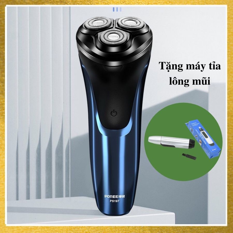 Máy cạo râu thông minh chống nước FLYCO POREE PS197, cạo cực khỏe, không đau rát