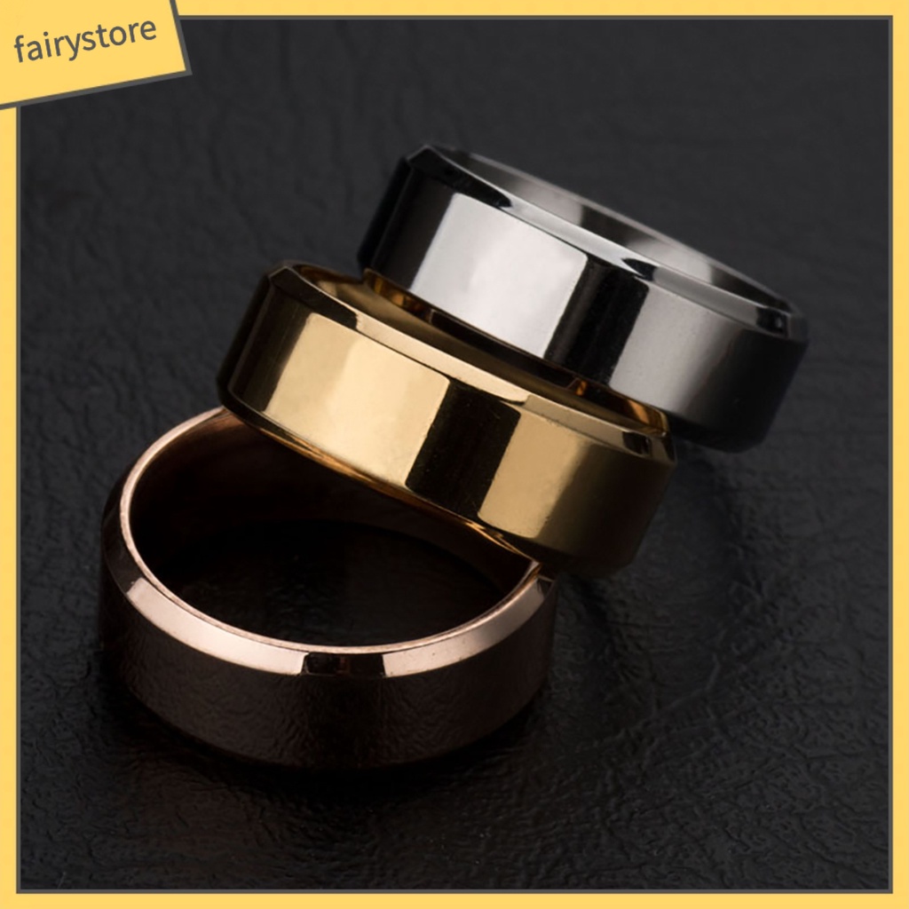 Nhẫn Đôi Bằng Thép Không Gỉ Kiểu Dáng Đơn Giản Thời Trang