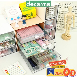  Tủ đựng bút kệ để bút nhiều ngăn trong suốt trang trí bàn học Desk Decor DecorMe
