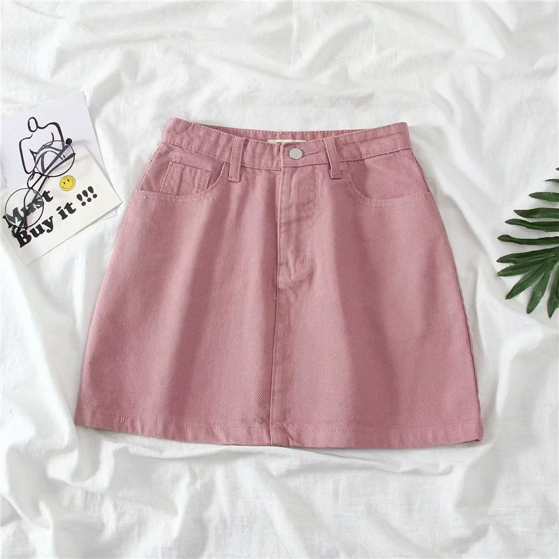 Chân váy denim eo cao thời trang Hàn Quốc ngọt ngào size S-5XL | BigBuy360 - bigbuy360.vn