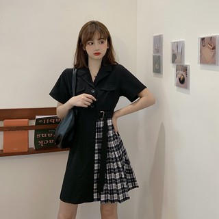 Đầm cổ vest kẻ sọc caro thời trang 2020 size m-4xl