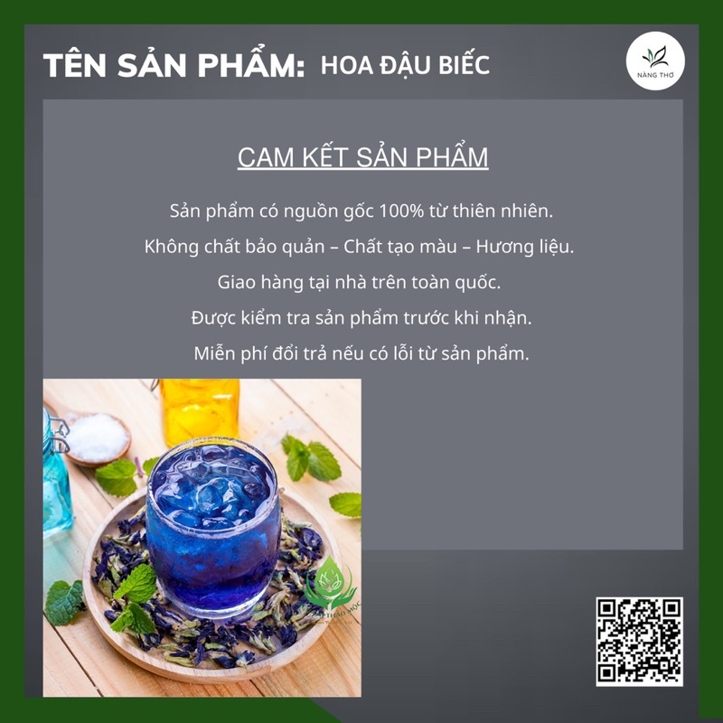 ✅[HÀNG LOẠI 1] Trà Hoa Đậu Biếc 100gr Sấy Khô Nguyên Bông Chính Hãng Thảo Mộc Thảo Mộc Thiên Nhiên Nàng Thơ