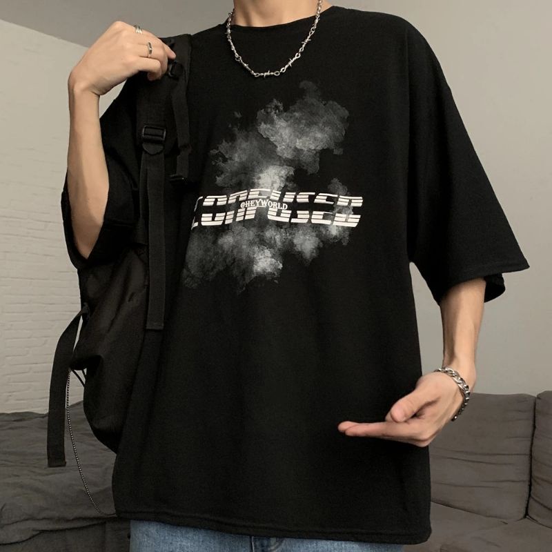 Áo thun tay lỡ nam nữ, áo phông unisex form rộng chất cotton mát mịn thấm hút mồ hôi in hình HEY | BigBuy360 - bigbuy360.vn