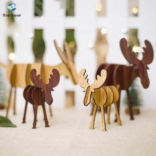 Phụ Kiện Trang Trí Giáng Sinh Hình Con Tuần Lộc Bằng Gỗ