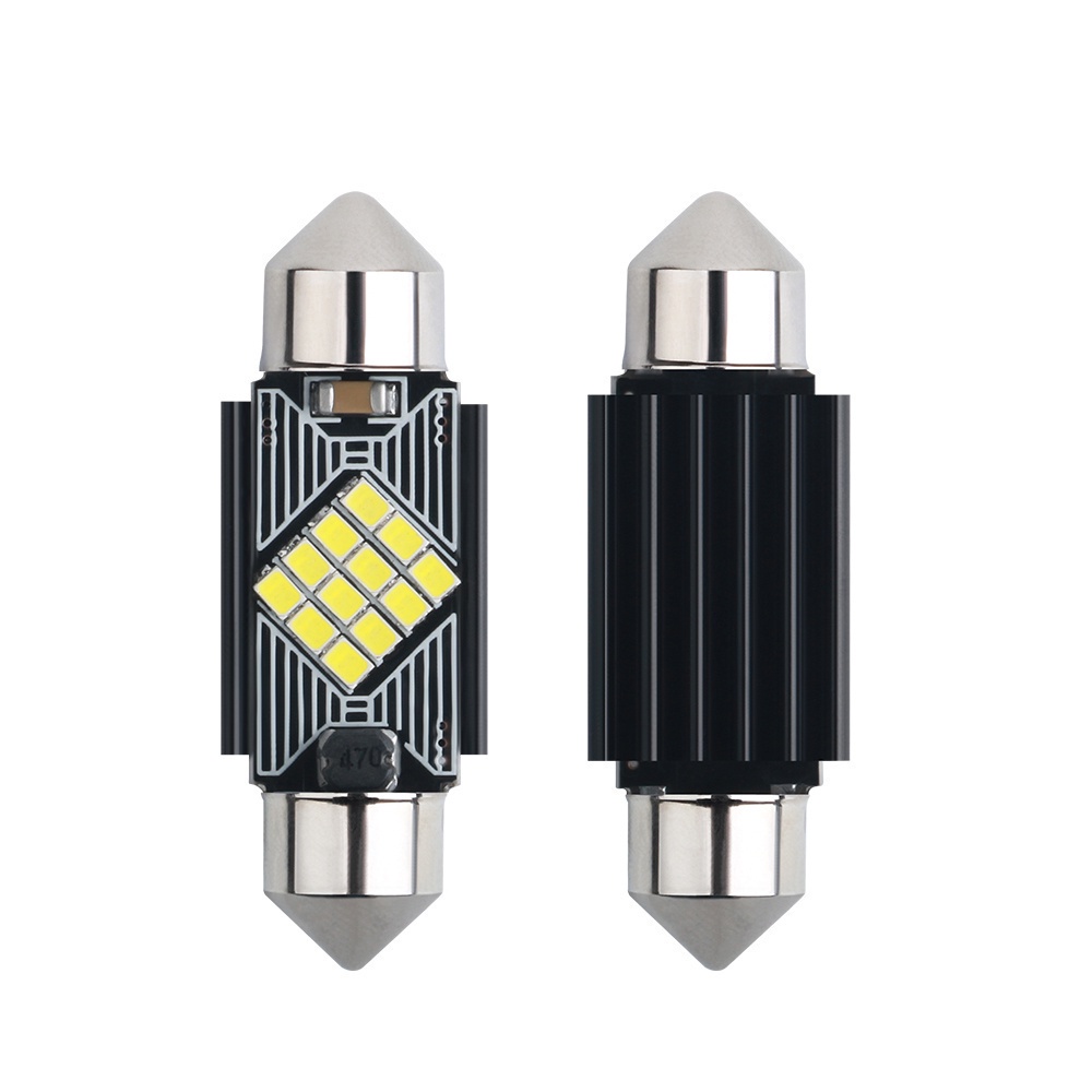 SEAMETAL 2 cái LED Bóng đèn trần ô tô 6000K Đèn chiếu sáng nội thất ô tô đa năng Đèn chiếu sáng thân cây Ánh sáng trắng 31/36/39 / 41mm Phụ tùng ô tô