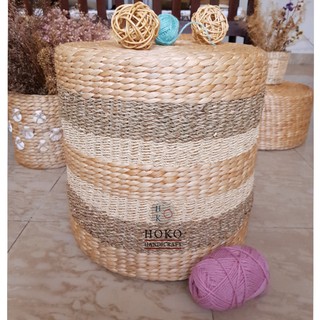 Ghế, Đôn lục bình đan phối cói D40C40 - HOKO