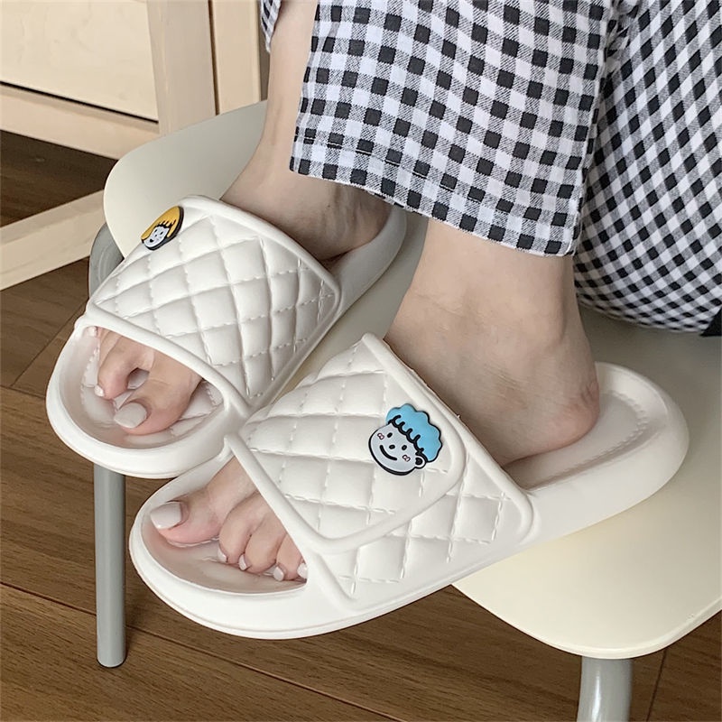 Oeggeo Dép Mang Trong Nhà Và Ngoài Trời Đơn Giản Họa Tiết Kẻ Caro Hình Thoi Cho Nam Và Nữ