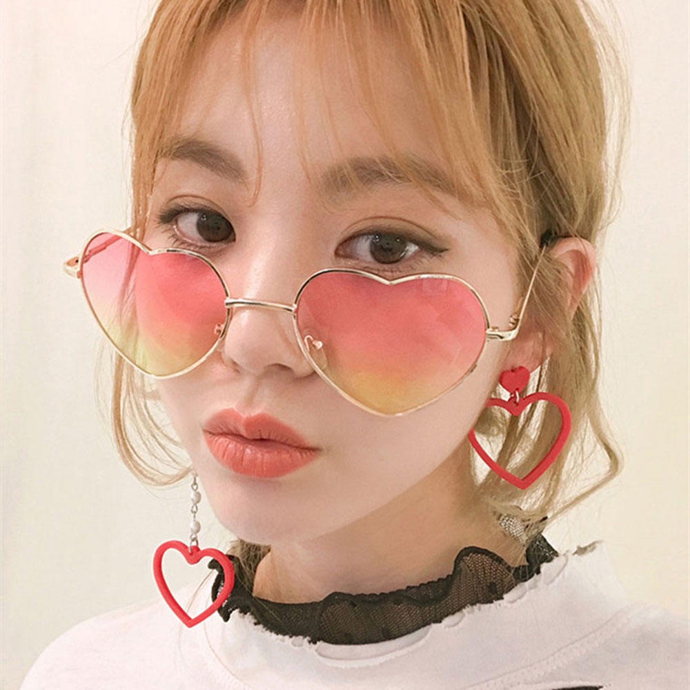 Kính Mát Hình Trái Tim Phong Cách Lolita Thời Trang Cho Nữ