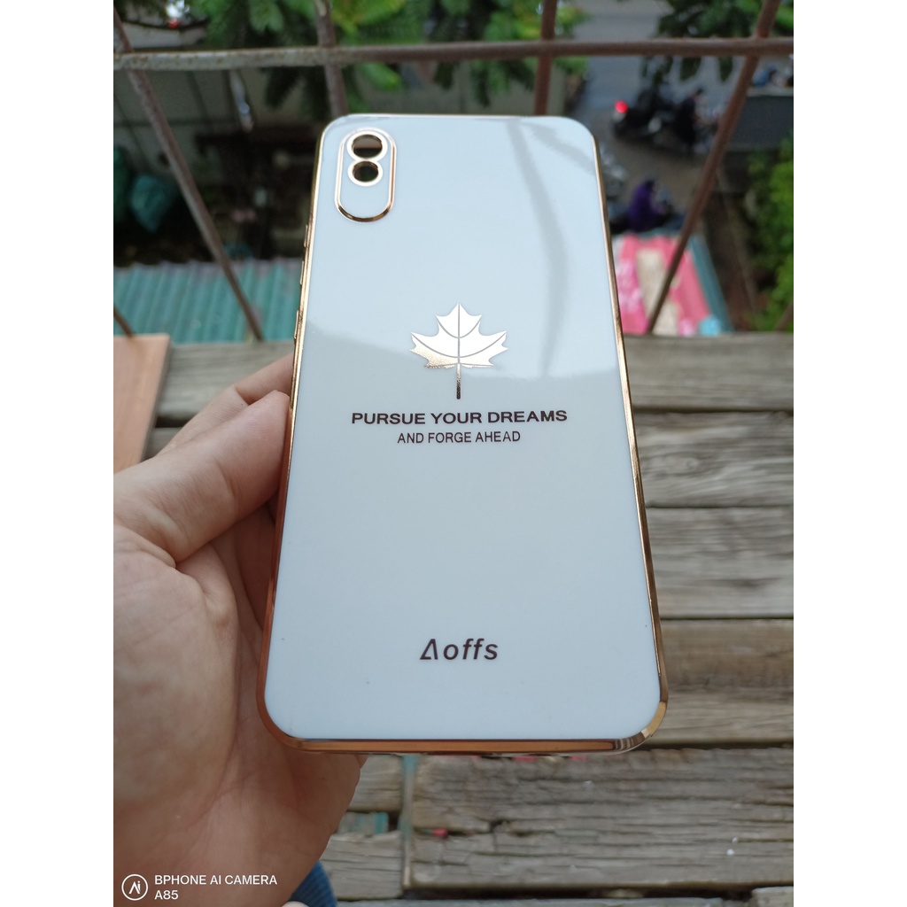 Ốp Viền vuông gương Lá vàng Bphone A40 A50 A60 Vsmart Joy 3 Aris pro Joy 4 Live 4