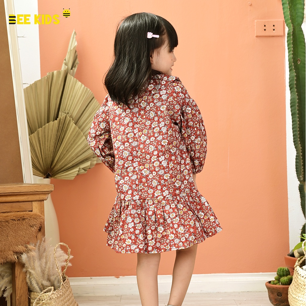 Váy Thu Đông BEEKIDS Cho Bé Gái 2-5 Tuổi, Chất Đũi Mỏng Nhẹ, Họa Tiết Dễ Thương 1DC01376DA