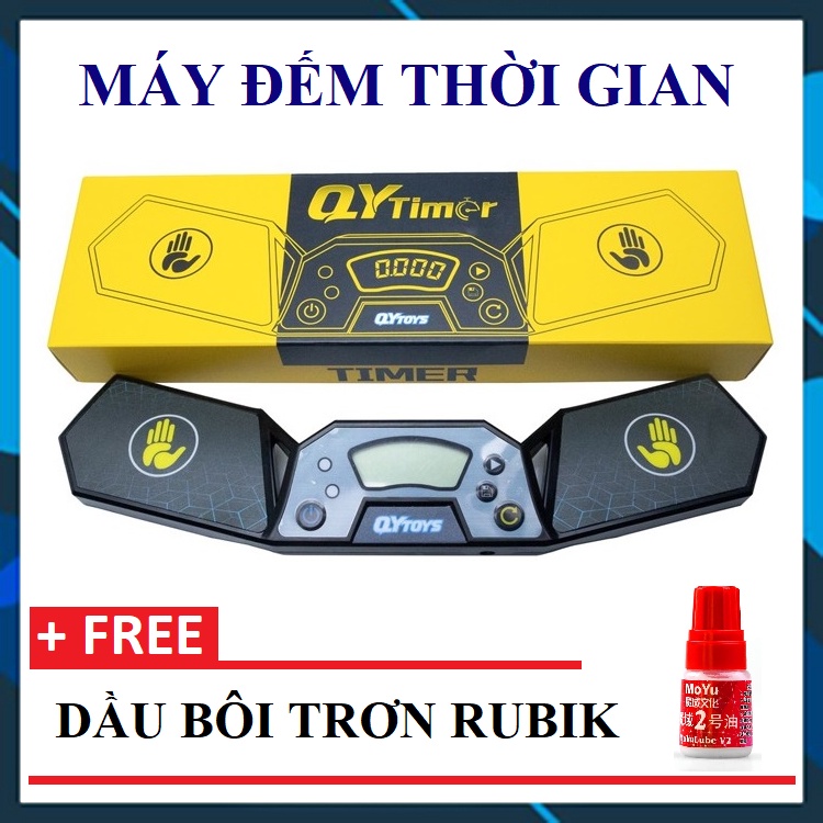 Đồng Hồ Bấm Giờ Xoay Rubik(kèm pin) QiYi Timer - Máy Đếm Thời Gian - FN802 - TẶNG 1 DẦU RUBIK MOYU