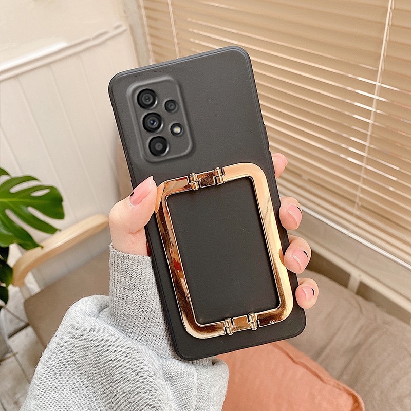 Ốp Điện Thoại tpu Silicon Mềm Màu Trơn Có Giá Đỡ Kim Loại Cho samsung galaxy a53 a73 a13 a23 a33 m33 m23 4g 5g galaxya53