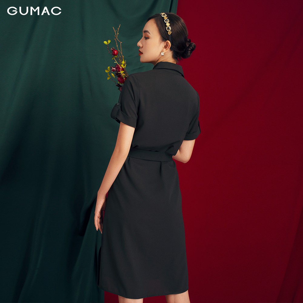 Đầm suông nữ GUMAC form sơ mi 2 túi, thiết kế thoải mái đủ size DB176 | BigBuy360 - bigbuy360.vn