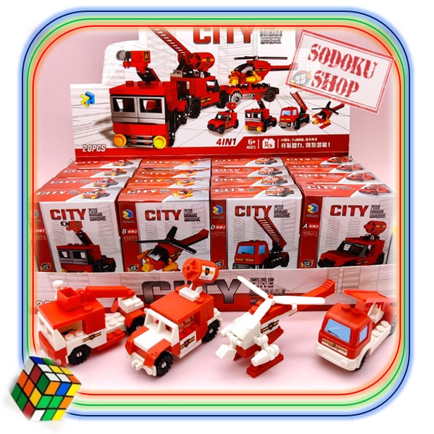 07017 Bộ Đồ Chơi Lego Mini 4in1 Mô Hình Đội Cứu Hỏa Thành Phố