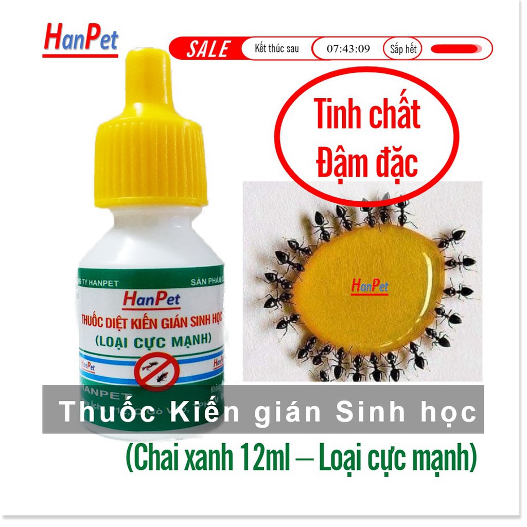 D HP (1 lọ ) Thuốc diệt kiến gián sinh học Hanpet CHÍNH HÃNG Thuốc kiến dạng Dung dịch có tác dụng diệt kiến tận gốc