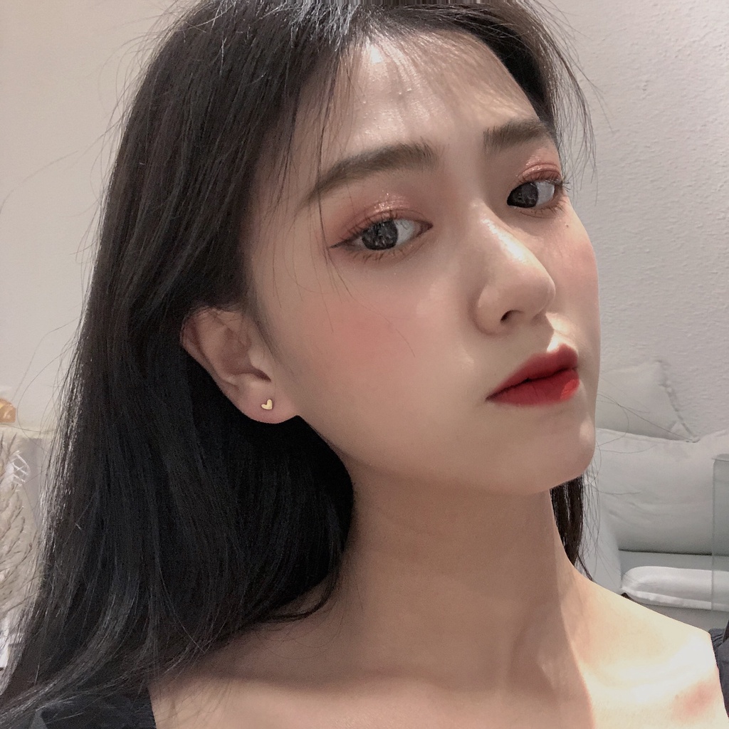 Hoa Tai Mạ Bạc Hình Trái Tim Xinh Xắn Cho Nữ