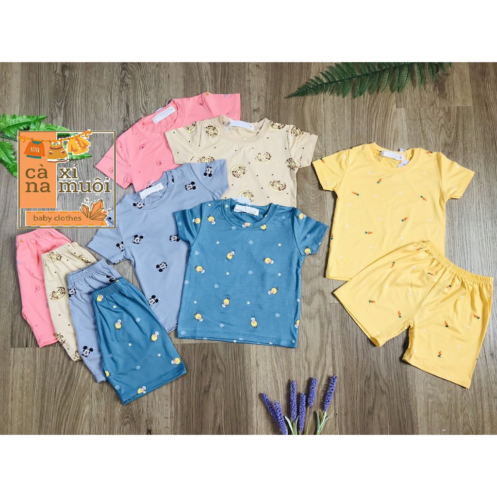 Đồ Bộ Minky Mom Cho Bé FREE SHIPThun Lạnh Ngắn Tay Hàng Chuẩn Hoạ Tiết Dể Thương  Gái Bé Trai, Đủ Màu