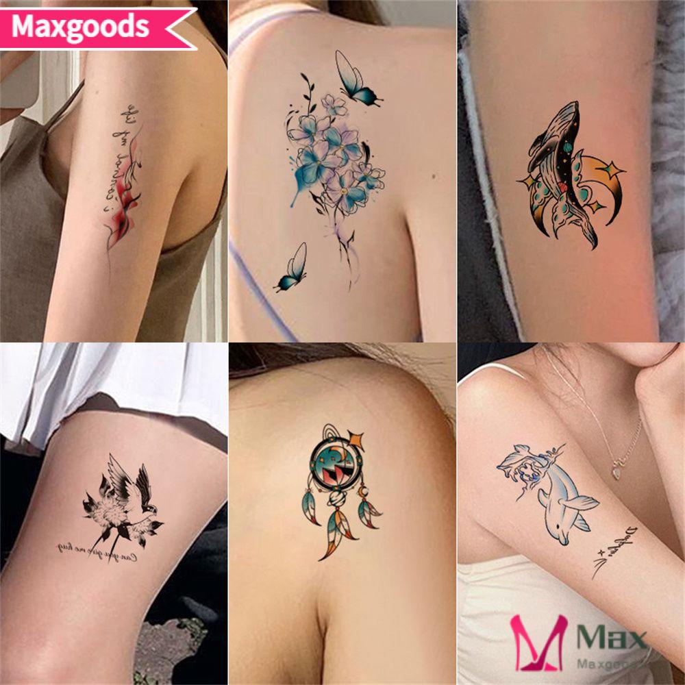 Miếng Dán Hình Xăm Hình Bướm/Hoa Lâu Trôi Chống Thấm Nước Cho Nam Và Nữ