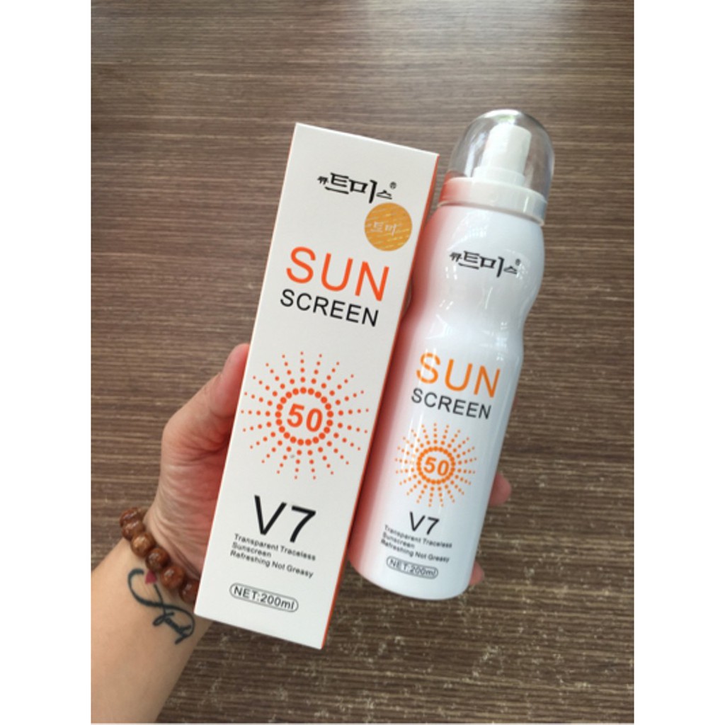 Xịt chống nắng toàn thân SUN SCREEN V7 Hàn Quốc 180ml