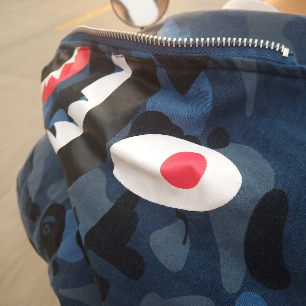 HÀNG NHẬP KHẨU -  (ảnh thật, có sẵn) áo khoác nỉ hoodie unisex bape cá mập - Hàng Nhập Khẩu