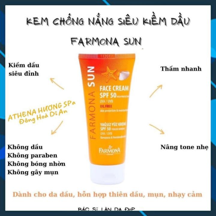 [Hàng Auth]Kem Chống Nắng Farmona Sun Face Cream Oil Free Spf 50 Cho Da Dầu Mụn White Store