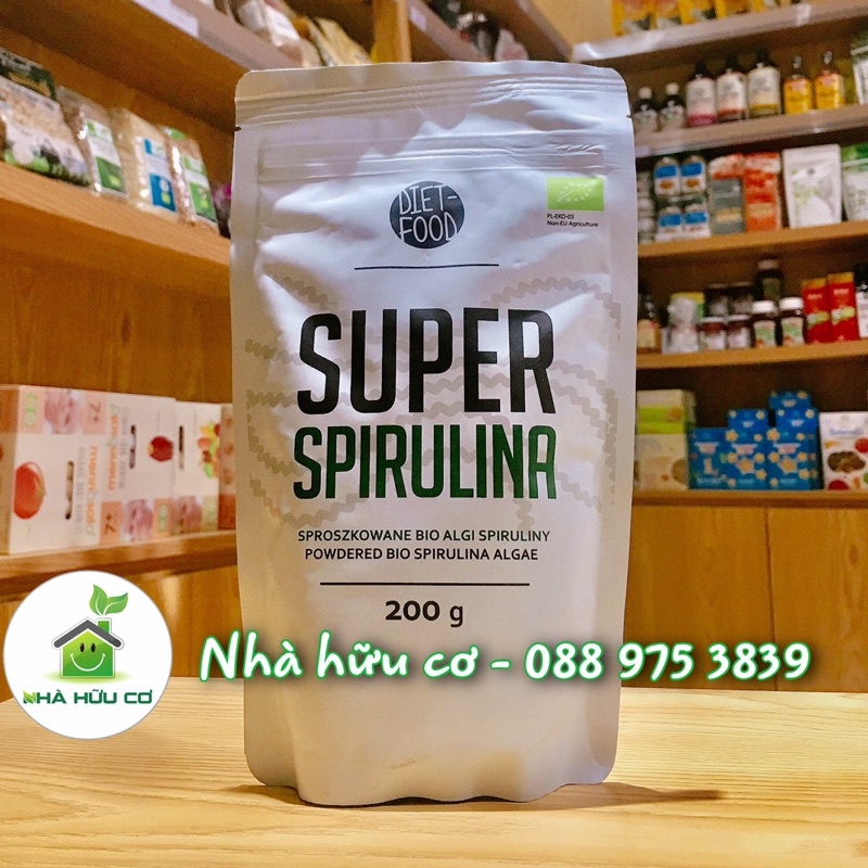 Bột tảo xoắn Spirulina Hữu cơ Diet Food 200g- Organic Spirulina Powder - Date: 16/11/2023 - Nhà Hữu Cơ