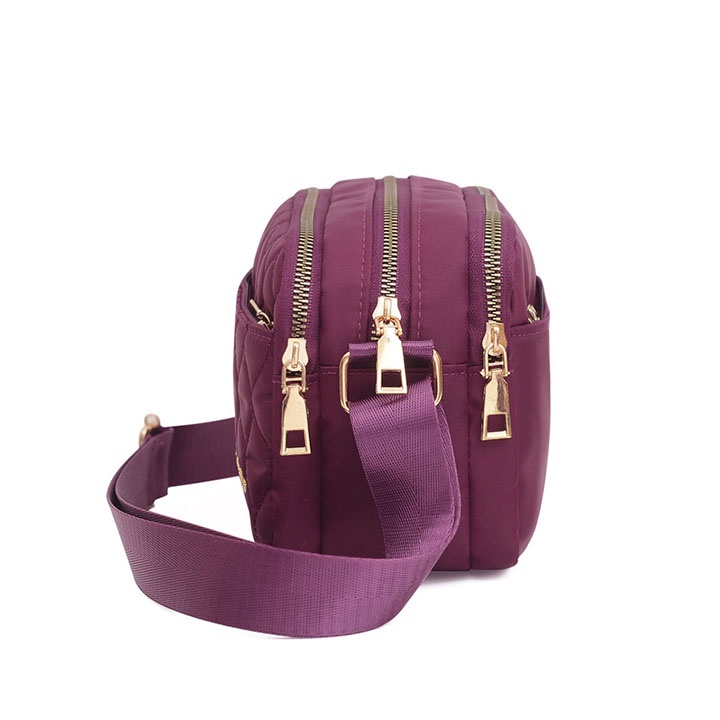 Túi đeo chéo nữ vải dù trần trám, nhiều ngăn chống nước, phong cách Hàn Quốc Size 26cm TUI-58